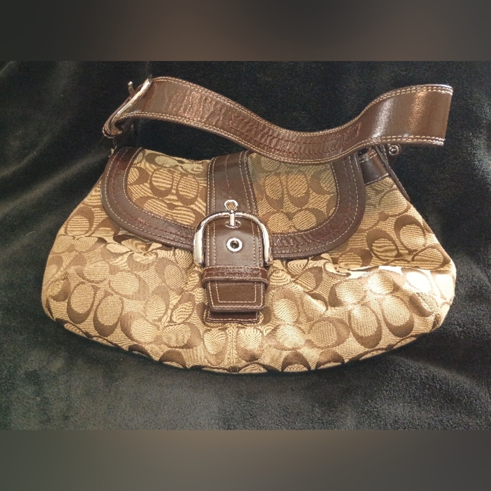 Coach Brown and Tan Shoulder Bag